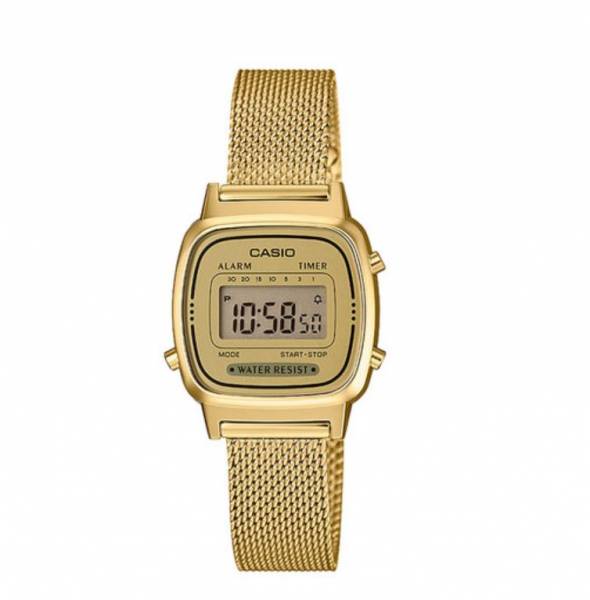 Montre femme dorée Casio Vintage maille milanaise